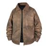 American retro Detroit tooling coat men's autumn vintage high-end trendy brand PU leather jacket