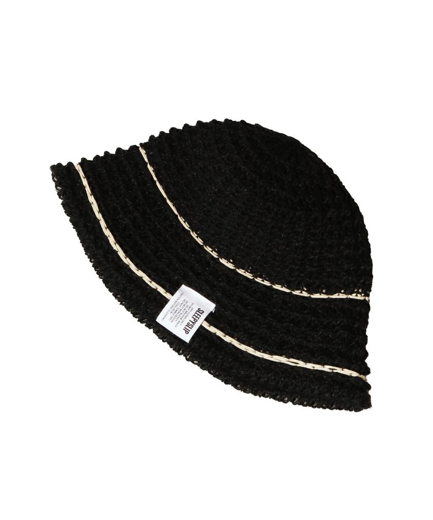 Seullipiseullib Line Minimal Black Bucket Hat