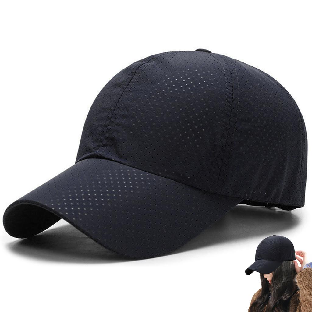 Fashion Men's Plain Baseball Cap For Outdoor Sports Top Round Crown Curved Brim Polyester Breathable Mesh Sun Protection Hats