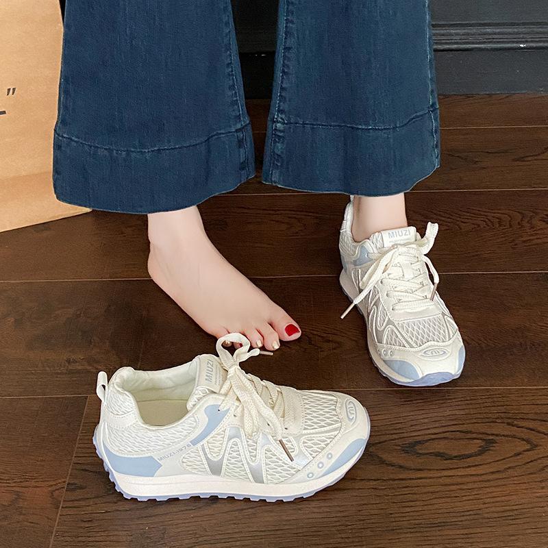 Dad shoes women's breathable casual sports shoes summer mesh new European products 2025 thick-soled fashion versatile little white shoes