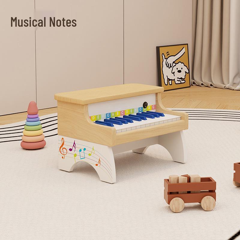 Solid Wood 25-Key Children's Piano Toy: Beginner Electronic Keyboard for Boys & Girls