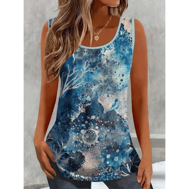 Sommer Damen 3D Gedrucktes Ärmelloses T-Shirt Mode Vielseitig Atmungsaktiv Trend Lässig