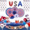 American Independence Day Decoration Set Party Decoration Paper Fan Flower Set