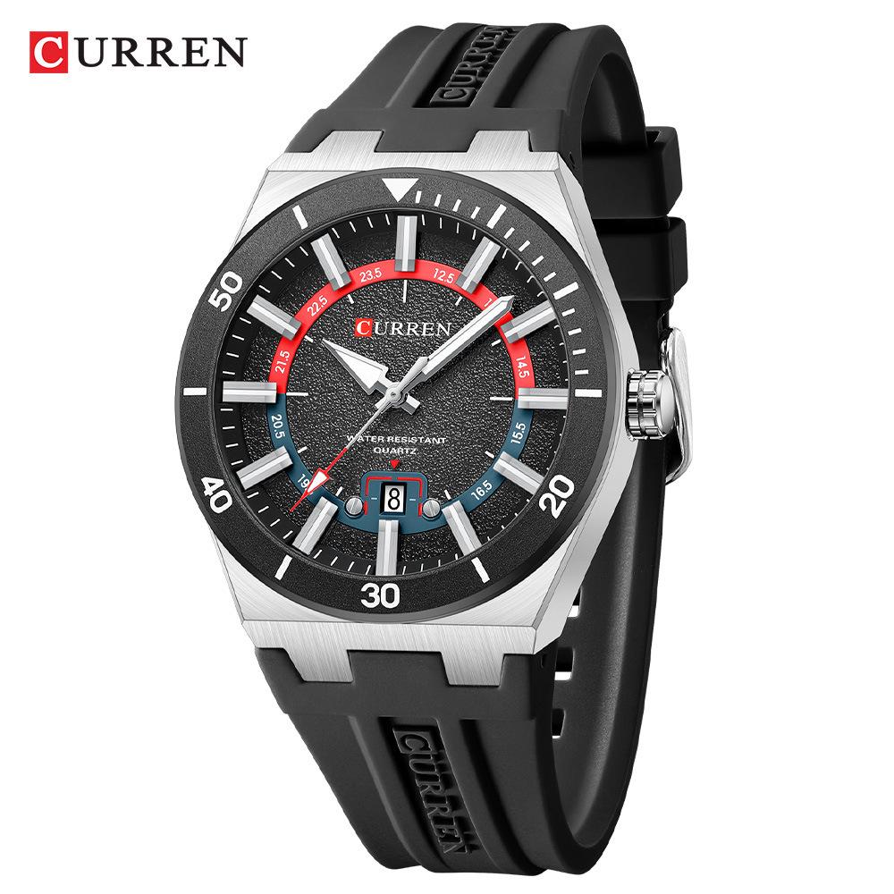 CURREN 8491 Men s Waterproof Sports Quartz Wristwatch with Calendar Strap