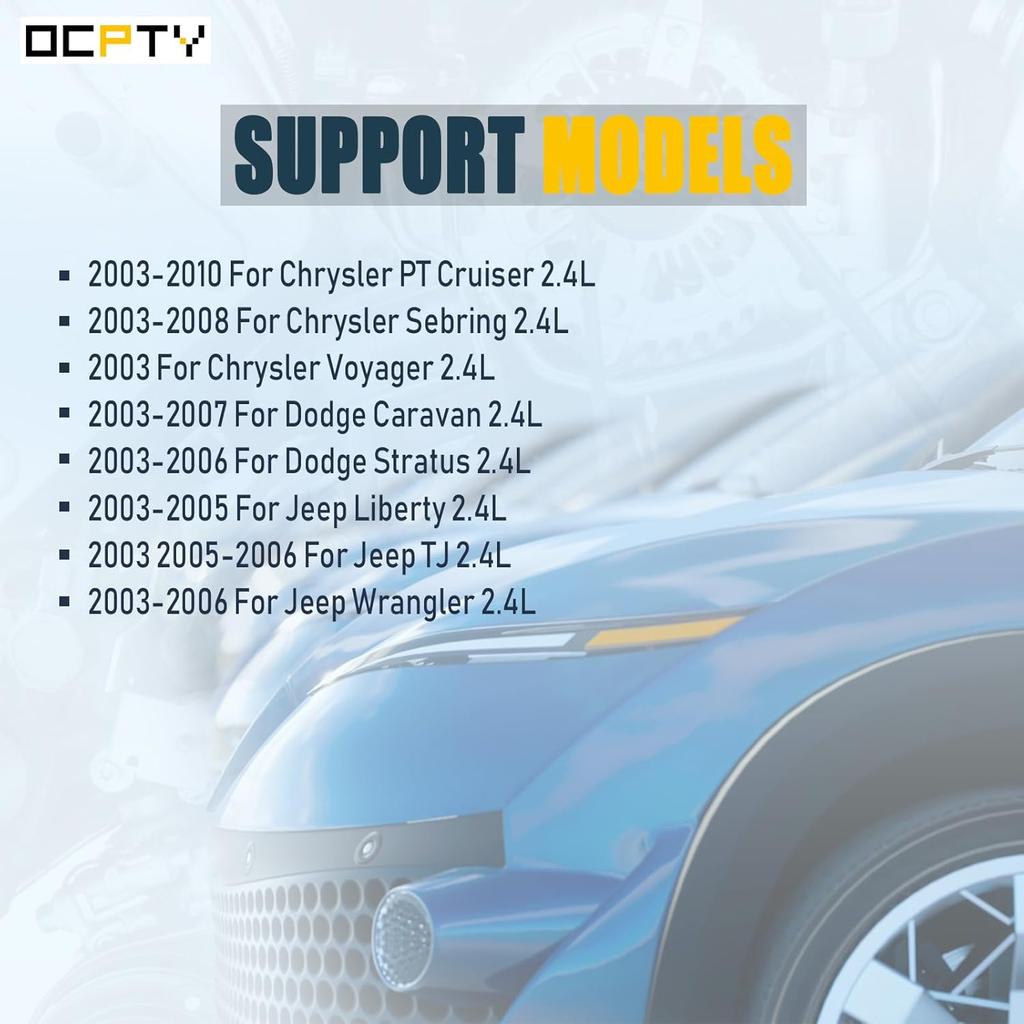 OCPTY Fits for 2002-2009 2.4L Jeep Wrangler Liberty Dodge Caravan Stratus Chrysler Sebring PT Cruiser Voyager 2.4L L4 DOHC Timing Belt Water Pump Kit