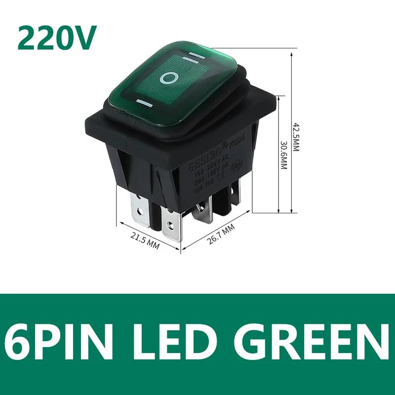 1/5/20PCS 3 Position 6 Pins KCD4 Waterproof Switch ON-OFF-ON Rocker Switch 12V Power Switch self-Locking 16A 250VAC 20A125VAC