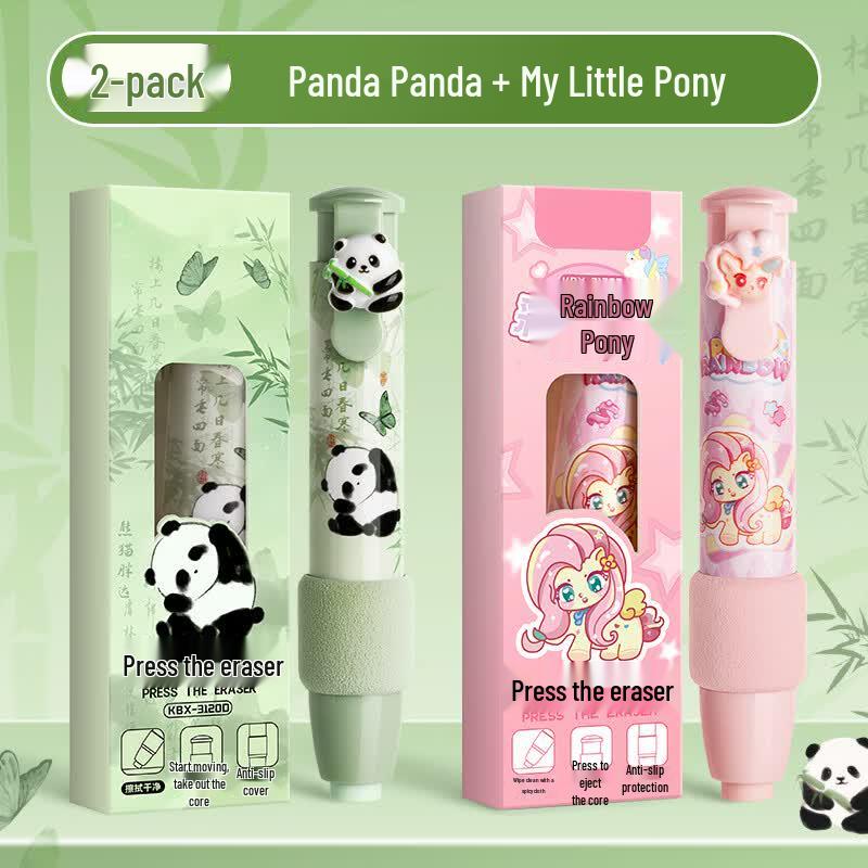 Cartoon Click Pen Eraser Set