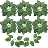 10-100pcs Simulated Rose Leaves, Artificial Green Fake Rose Flower Leaves DIY Wedding Bouquet Center Decoration Party Decoration