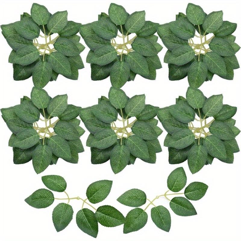 10-100pcs Simulated Rose Leaves, Artificial Green Fake Rose Flower Leaves DIY Wedding Bouquet Center Decoration Party Decoration