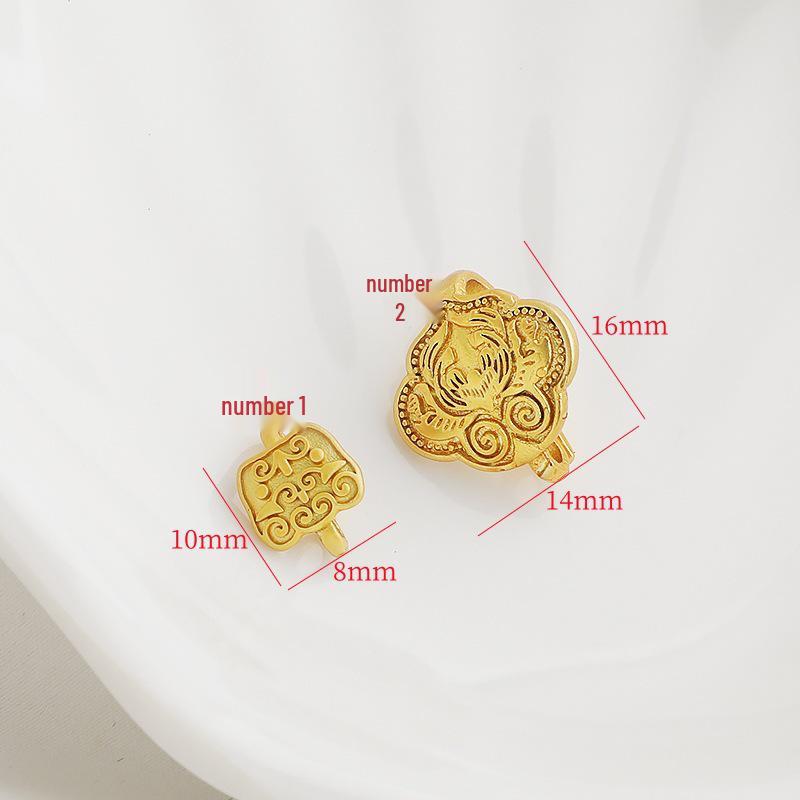 Gold-Plated Ruyi Phoenix Hook Tiger Pattern Hanfu Jewelry Connector