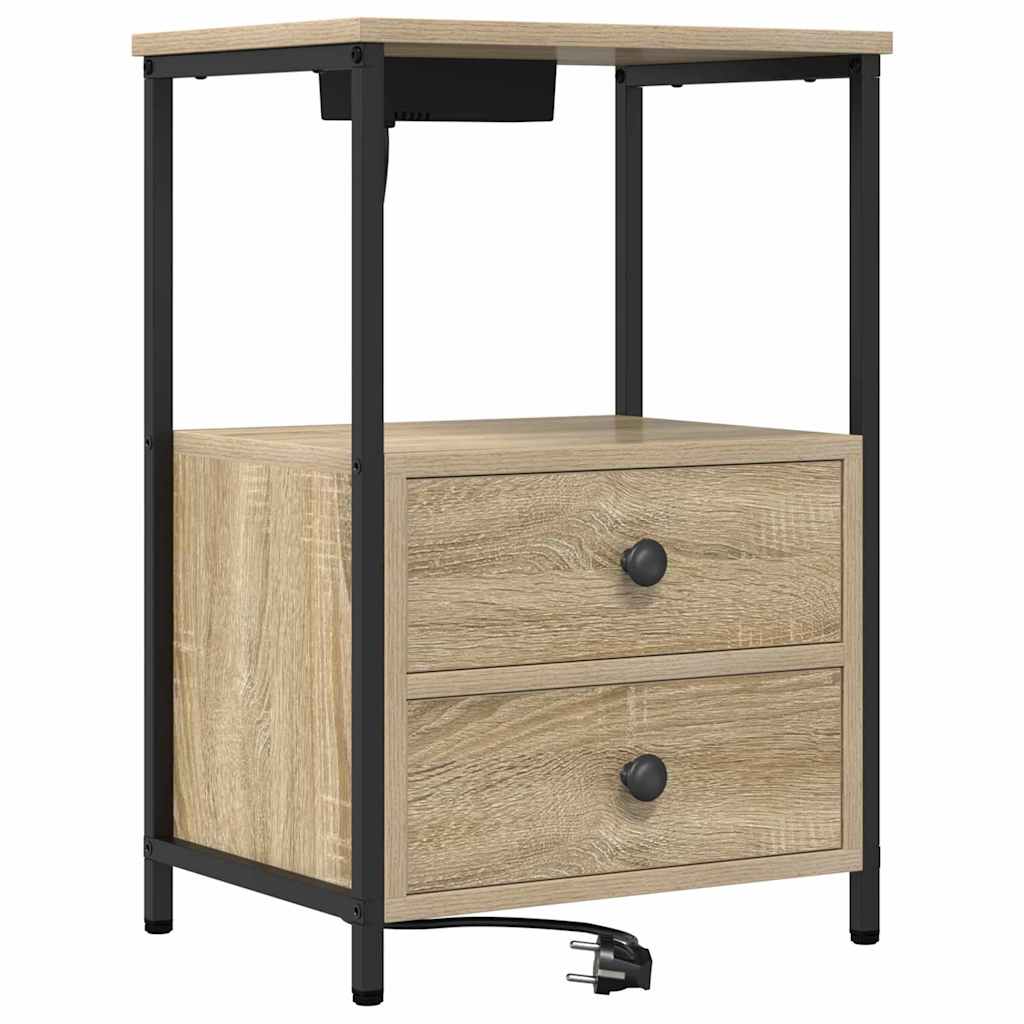 Nightstand 2 pcs Sonoma Oak 40 x 31 x 60 cm engineered wood