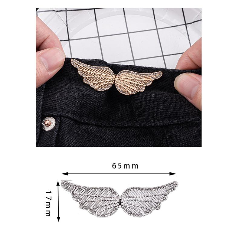 Portable Angel Wings Jeans Waist Button Adjustable Clips For Pant Skirts Waist Tightener Buckle Pin Button Clothing Supplies