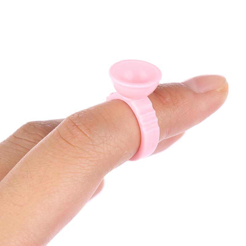 100 st Engångs Ögonfransförlängningslimringar Limhållare Limbehållare