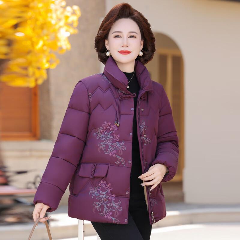 Women's Floral Embroidered Plus Velvet Winter Padded Jacket