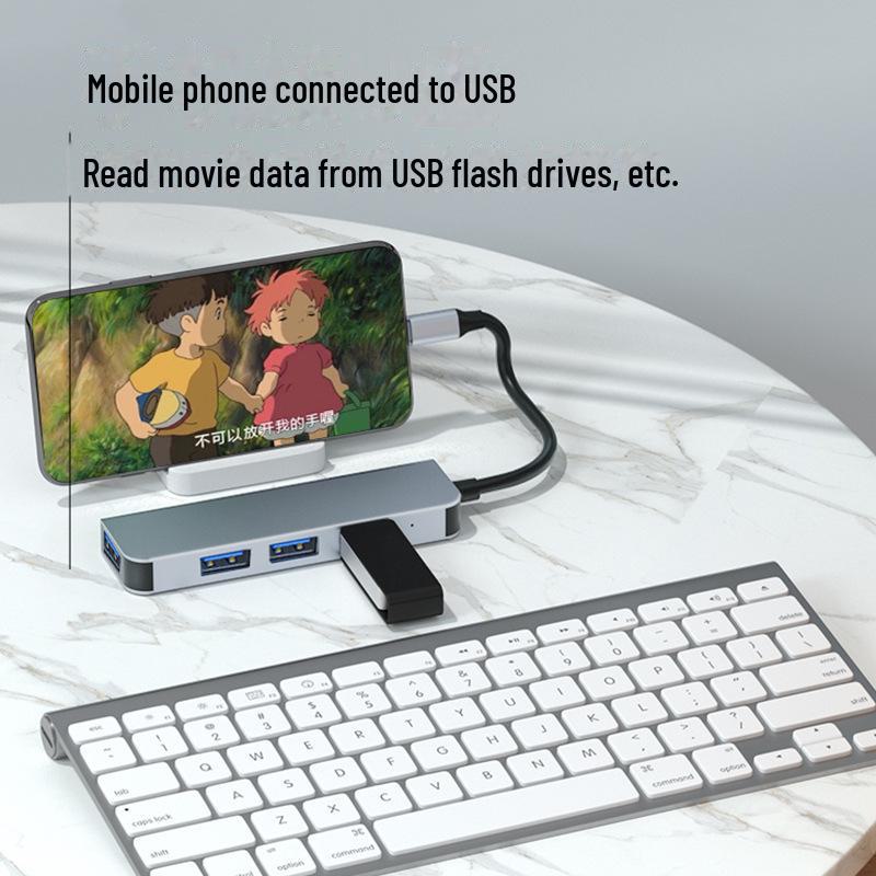 4-v-1 Vysokorychlostní USB-C Hub pro Huawei & Apple MacBook