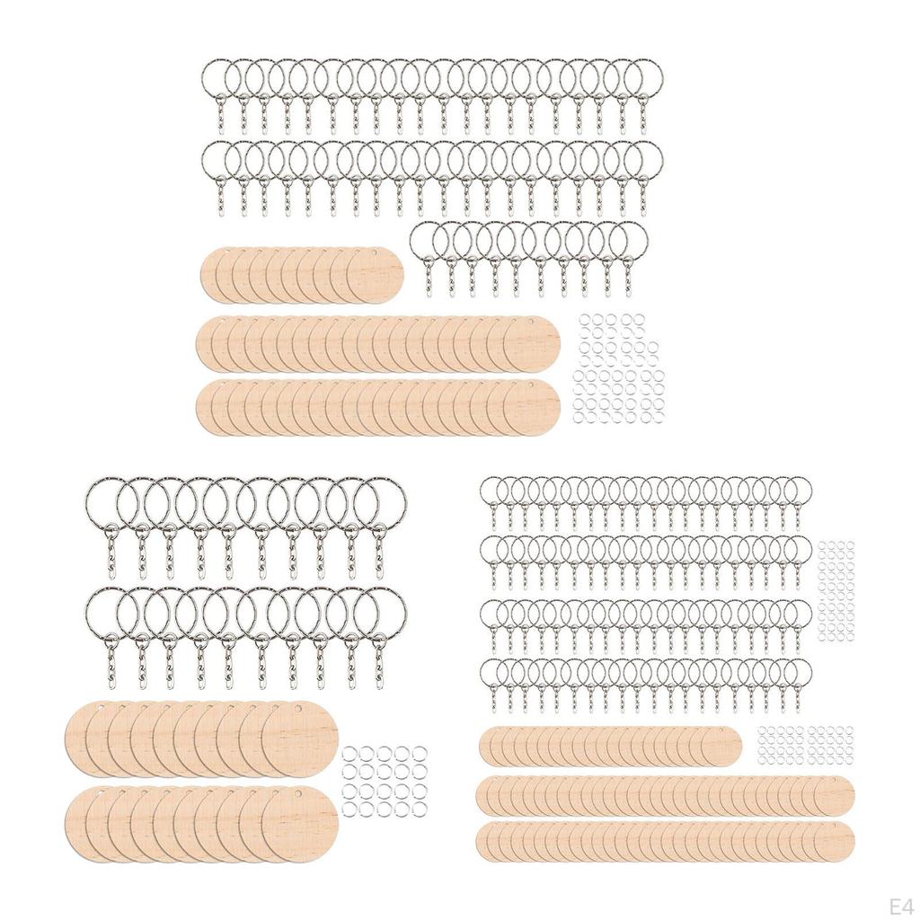 Chains Round Unfinished Wood Pendant for DIY Projects and Crafts Kids Adult