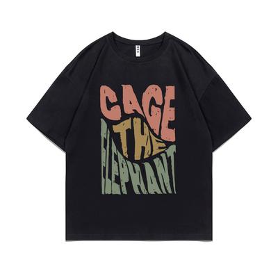 Limitiertes Cage The Elephant Print T-Shirt Kurzarm Herren Damen Mode Lässige Oversized T-Shirts Tops Herren Hip Hop Streetwear
