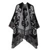 Guochao Style Thickened Shawl Cape Dual-Purpose Knitted Split Scarf Chinese Style Warm Shawl Knitted