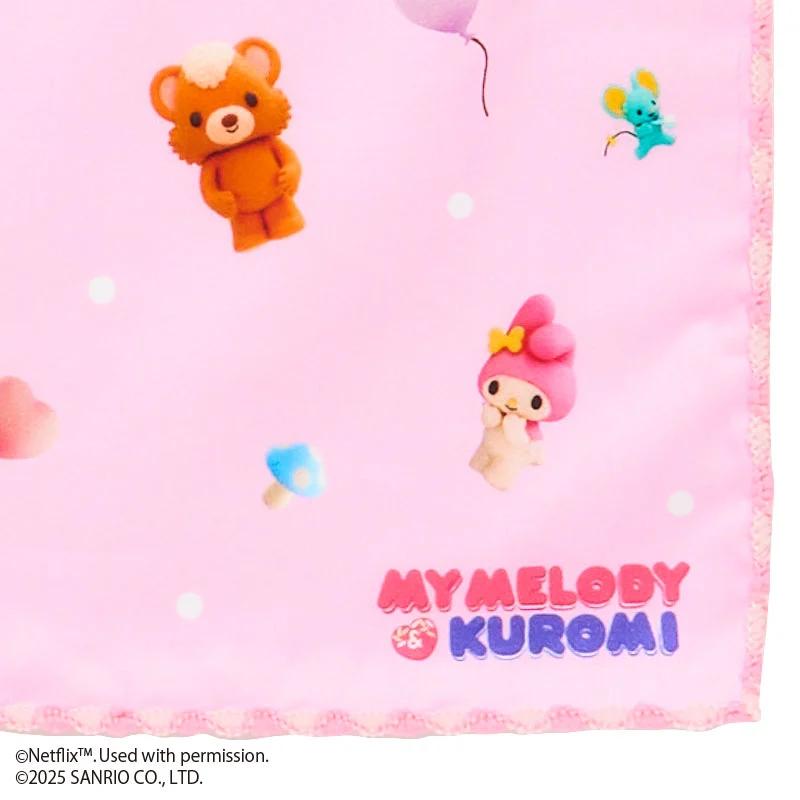 Sanrio Netflix MY MELODY & KUROMI Sanrio Characters Printed Handkerchief Pink