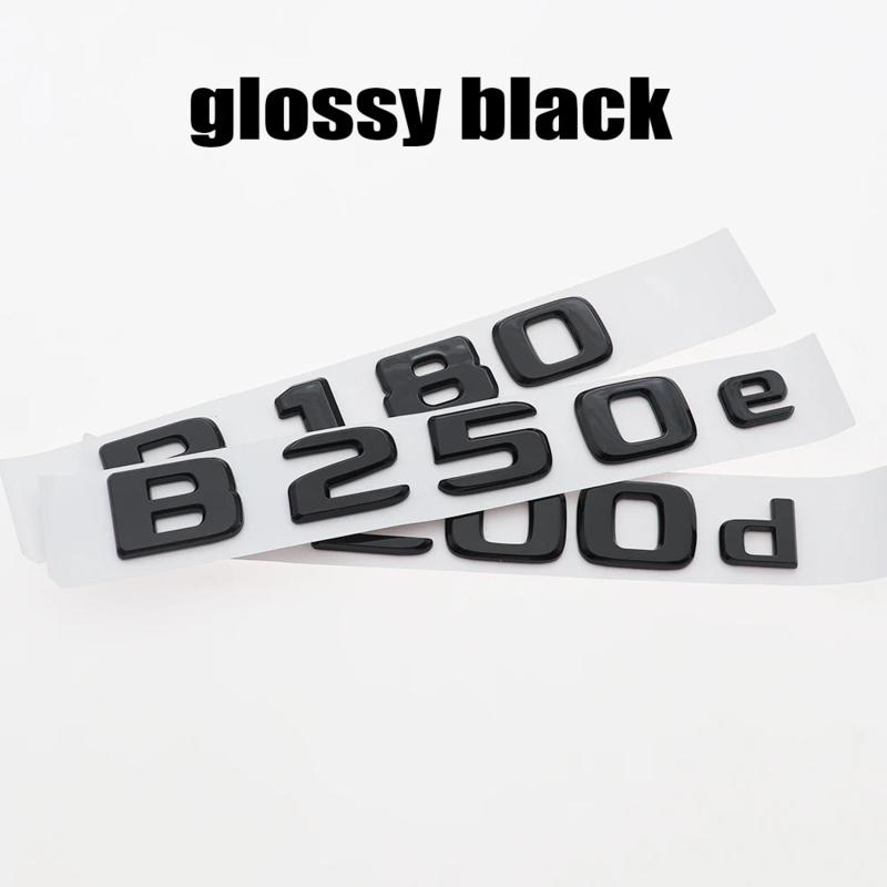 3D ABS Car Letter Logo Sticker Tail Badge Rear Trunk Emblem For Mercedes-Benz B170 B180 B200 B200d B220 B250 B250e A260 QL1
