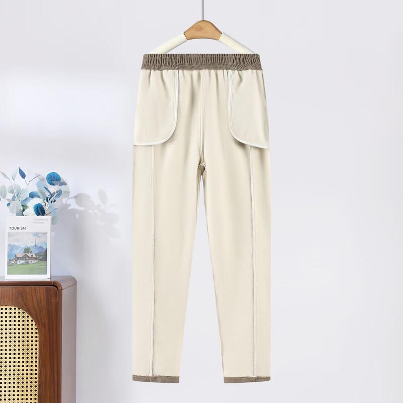 Hodo Women's High-Waisted Straight-Leg Fleece-Lined Casual Trousers