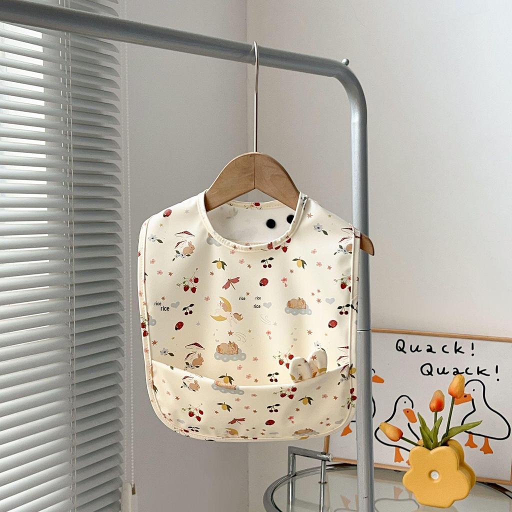 Wodoodporne śliniaki dla niemowląt klasy A - PU odporne na plamy z dużą kieszenią dla chłopców i dziewczynek