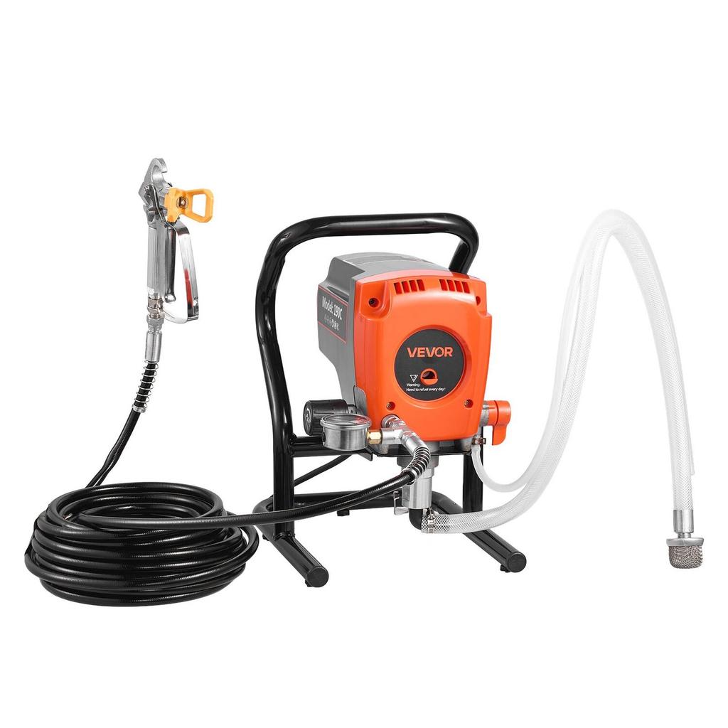 Stand Airless Paint Sprayer, 900W, 3300PSI High Pressure Airless Sprayer, Cleaning Brush, Hose, Extension Rod, Nozzles, Electric Spray Paint Machine