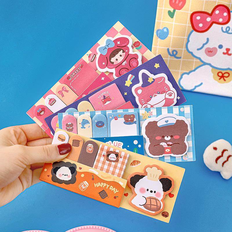 Lovely Cartoon Combination Sticky Note Index Sticker Ins Creative Message N Times Student Small Gifts Cute Handbook Kawai Paper