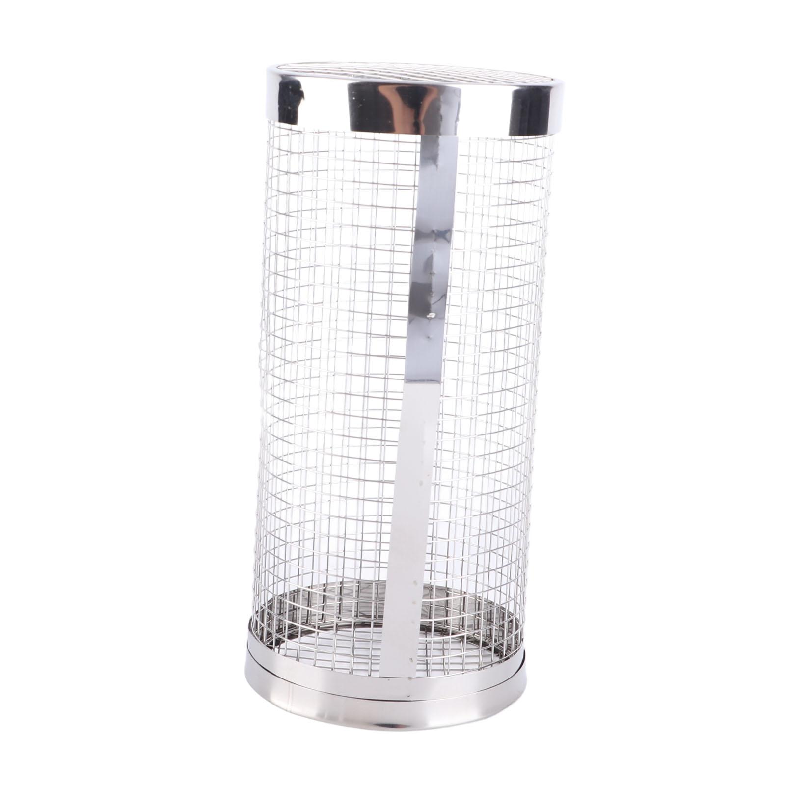 

Корзина для гриля из нержавеющей стали, цилиндрическая сетчатая корзина для гриля на колесиках, портативный барбекю для кемпинга