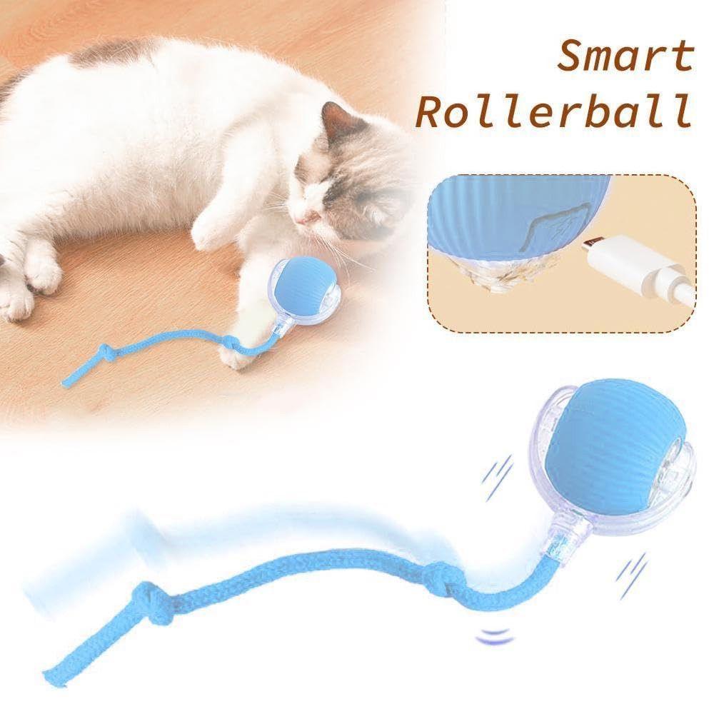 Automatic Smart Cat Toys Rechargeable Imitate Mouse Tail Dog Cat Training Ball Indoor Playing Fast Rolling