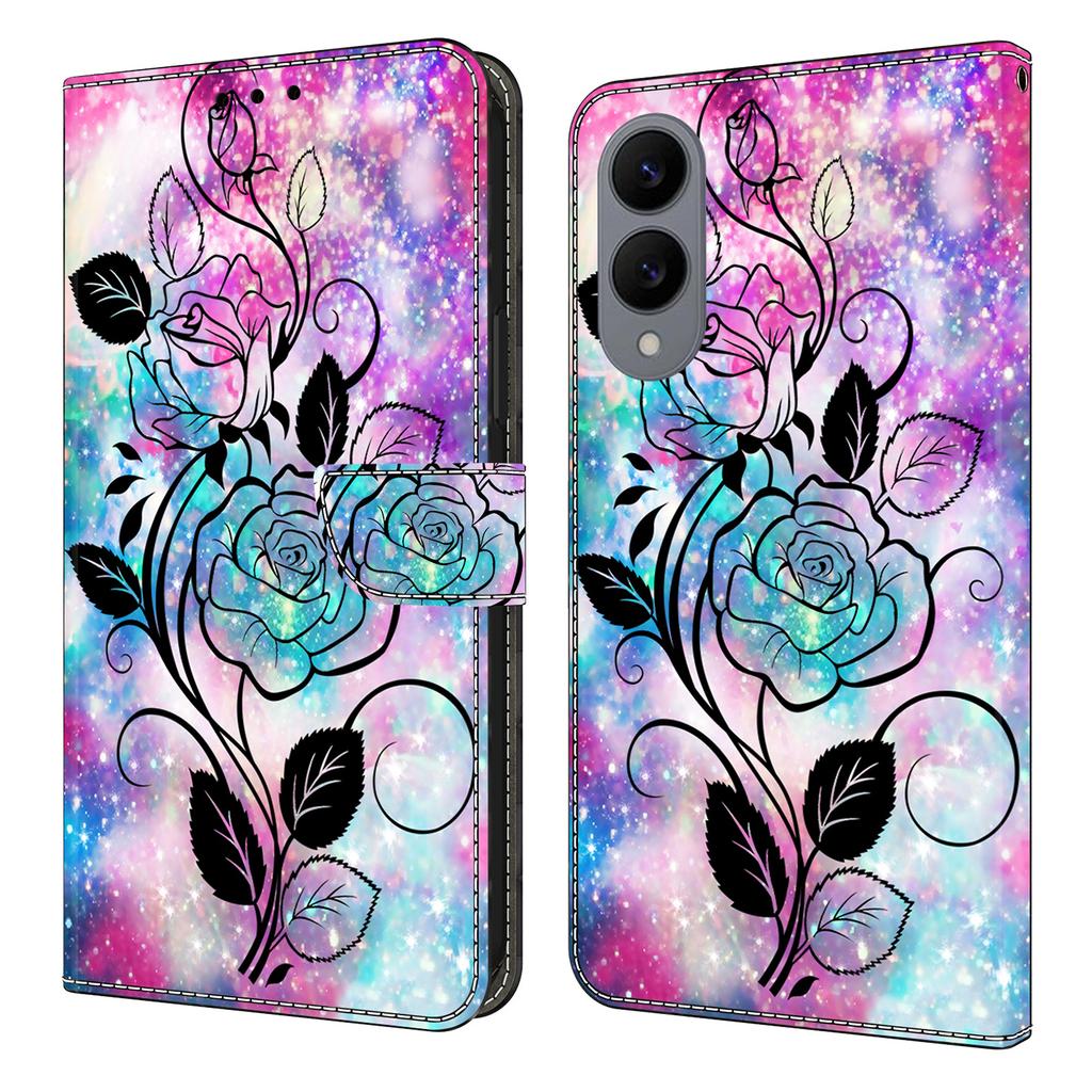 For Samsung Galaxy S25 Edge Wallet Case Pattern Printing PU Leather Flip Stand Phone Cover