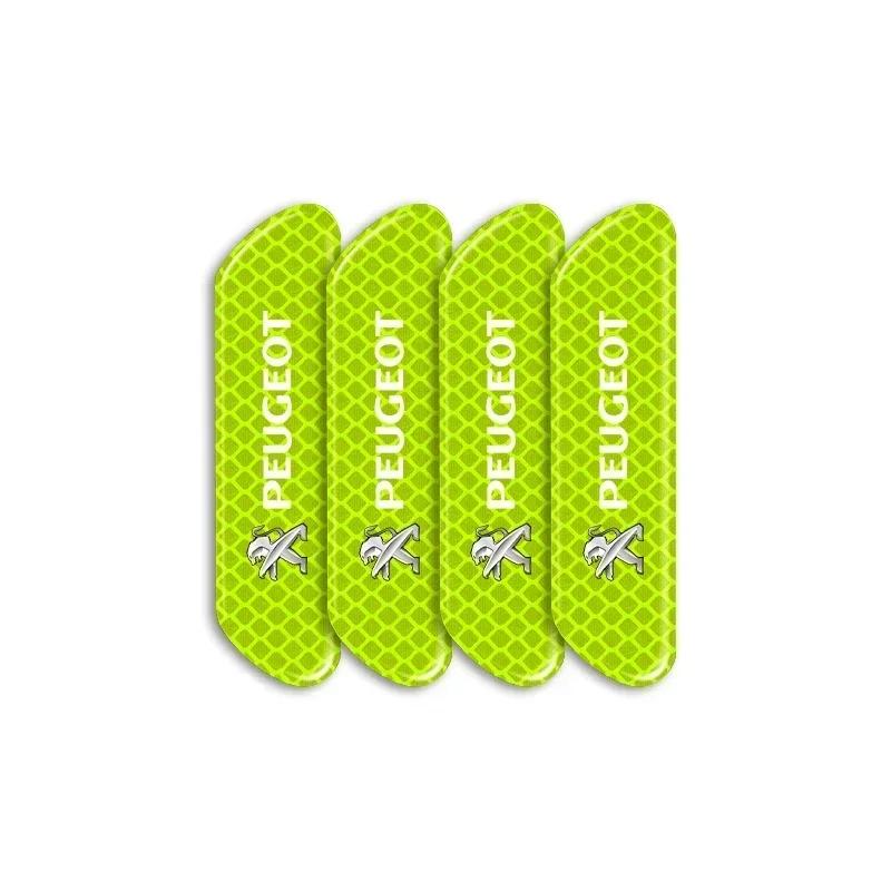 

4PCS/set Car Reflective Strips Warning Stickers Car Styling For Peugeot 206 308 307 208 207 3008 2008 508 407 301 406 408 607 зелёный
