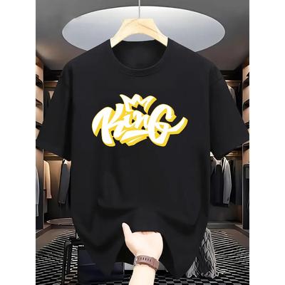 Herren T-Shirt mit kurzen Ärmeln und '' Aufdruck Geeignet für lässige Freizeitkleidung - Rundhalsausschnitt Atmungsaktives Gewebe, Maschinenwaschbar Sommer-Essential