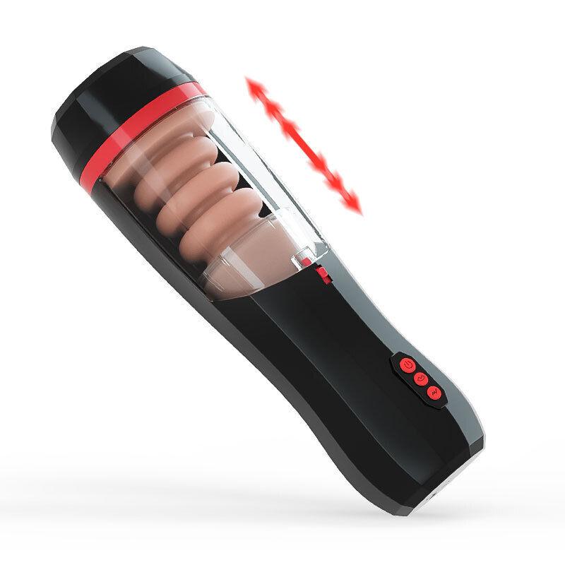 18+ elektrický kalíšek na masturbátor Automatická vnitřní teleskopická žaludek Vibrátor Stimulátor Penis Trenažér Mužské pomůcky pro dospělé Hračka na cvičení