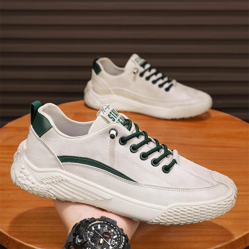 

Men s shoes 2025 new spring leather soft sole non-slip convenient lazy casual shoes teenagers one-pedal sports shoes 39 белый