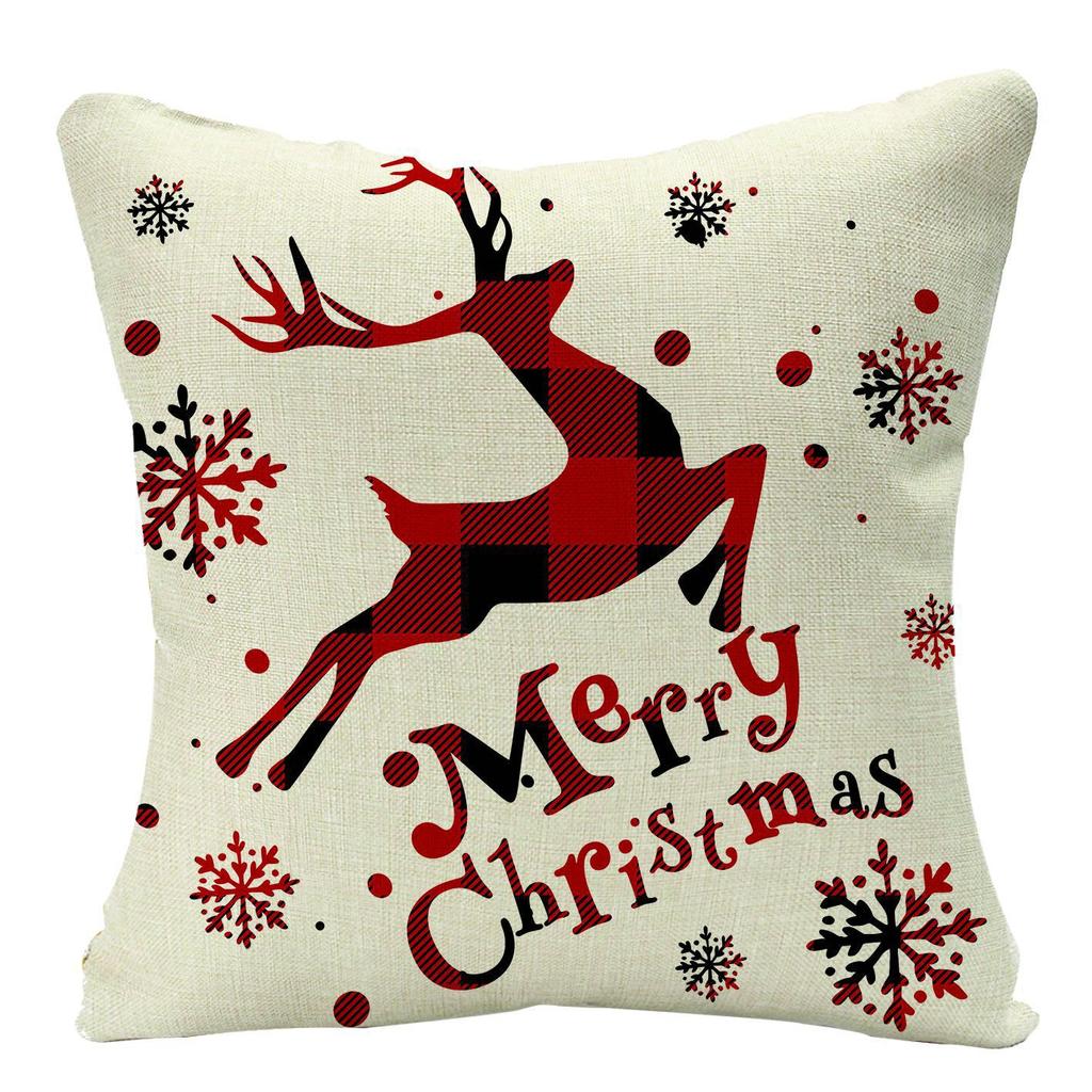 Christmas Elk Forest Car Neck Guard Home Sofa Pillowcase Christmas Pillowcase with Core