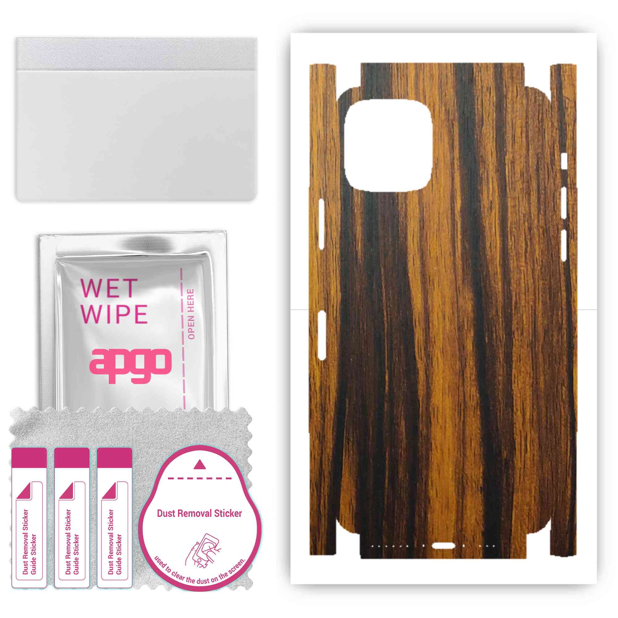 

apgo Захисна наклейка Skin для задньої та бокової сторони, сумісна з Apple iPhone 11 Pro, Full Wrap Film, Foil, Vinyl - Pattern Tigerwood