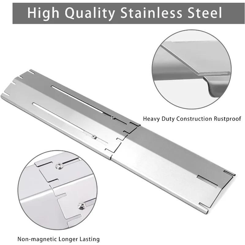 Universal Adjustable Tent Shield Stainless Steel Heat Plate Grill Burner Cover Heat Tent Grill Repair Kits for Gas Grill
