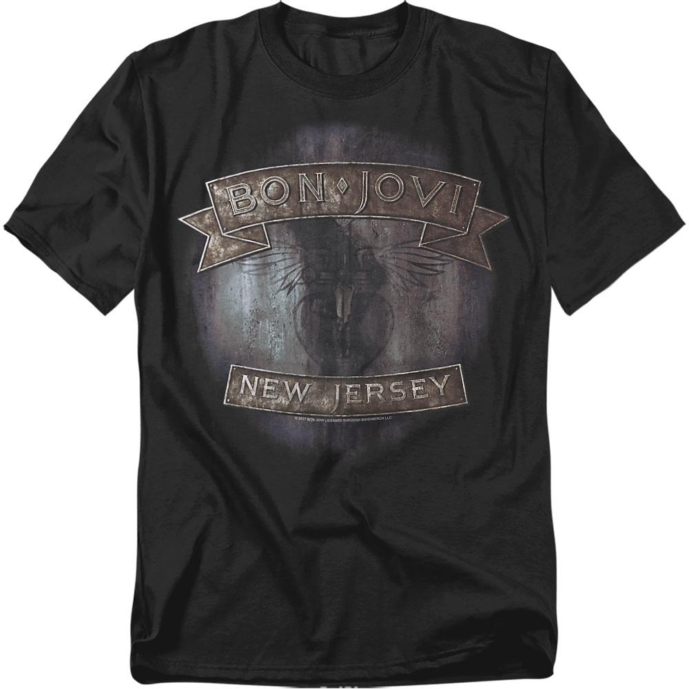 Bon Jovi Unisex Adult New Jersey T-Shirt