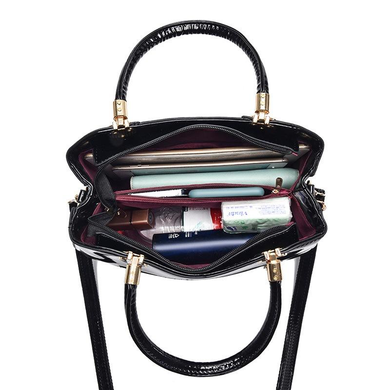 omen's bag oston atmosphere women's bag patent leather bag large capacity handbag