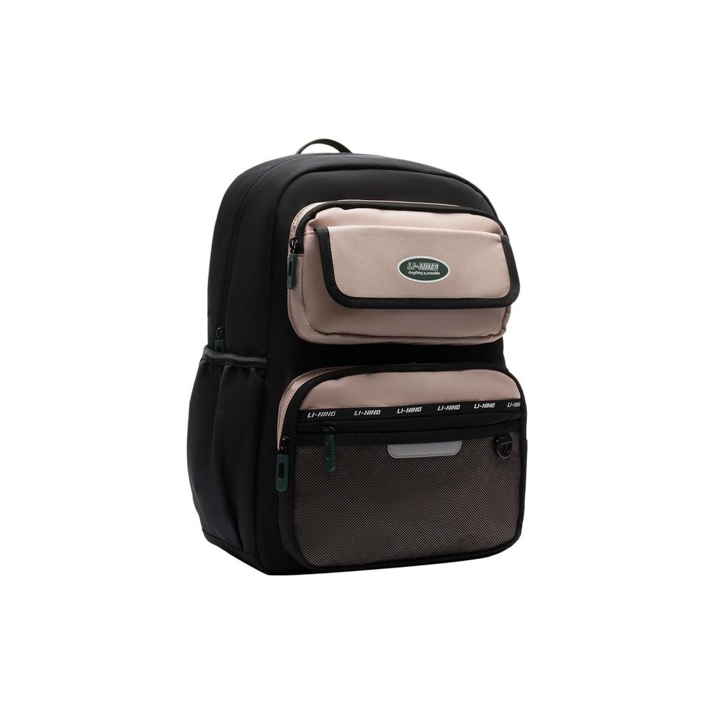 Li Ning Kids Sports Lifestyle Reflective Color Block Backpack Kids Backpack Brown YBSS071-1