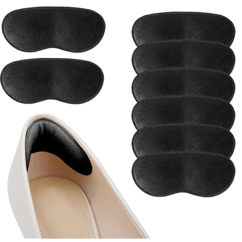 Anti-blister Heel Pads, Shoe Heel Protection Pads, Adjustable Size, Adhesive Backing, Heel Cushions, Pack of 8 (black)