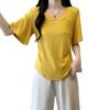 2026 Plus Size Women's V-Neck Slimming Short-Sleeve Summer Top