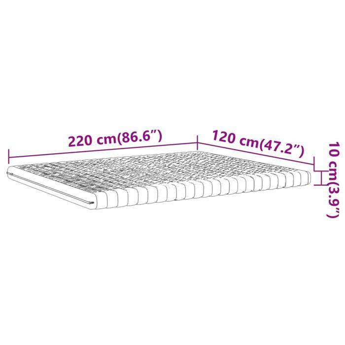 VidaXL White Foam Mattress 120x220 Cm 7 Zones Hardness 20 ILD, Bed Mattress, Daybed Mattress, Foam Mattress 4016657