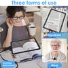 Neck Wear Magnifier Glass LED Magnifying Hands Free Full Page Reading Magnifier 7.5 X 10.2 Inch for Elderly Reading Magnifier