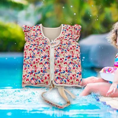 Kids Swim Vest Age 29 Years Begin Water Sports Life Jacket for Pink Flowers