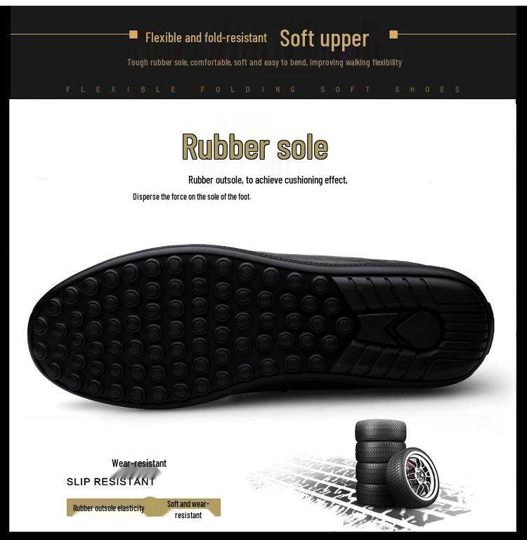 Youth Men's Genuine Leather Moccasins, Size 37-46, Fashionable Soft Leather Slip-on Casual Driving Shoes