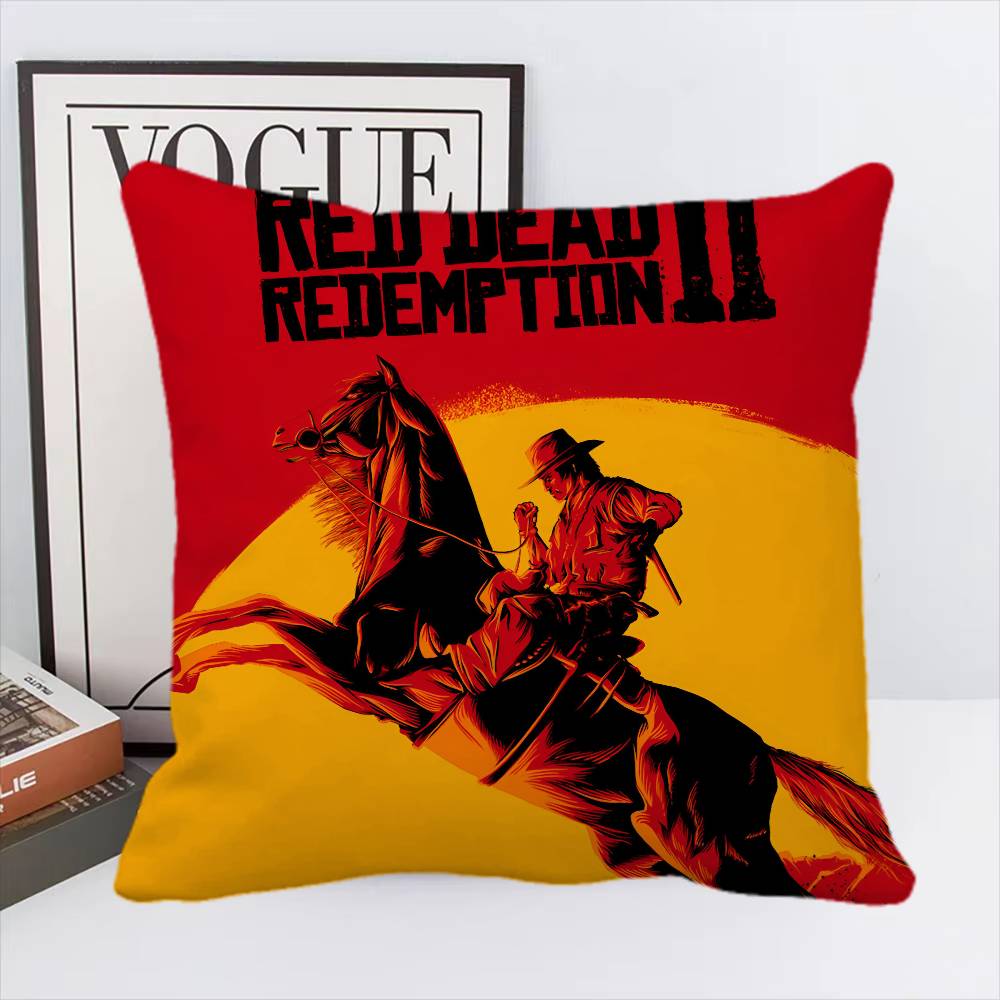 Game R-Red Dead Redemption 2 RDR2 Pillow Case Square Pillow Bedroom Sofa Leisure Comfort Cushion Home Decoration