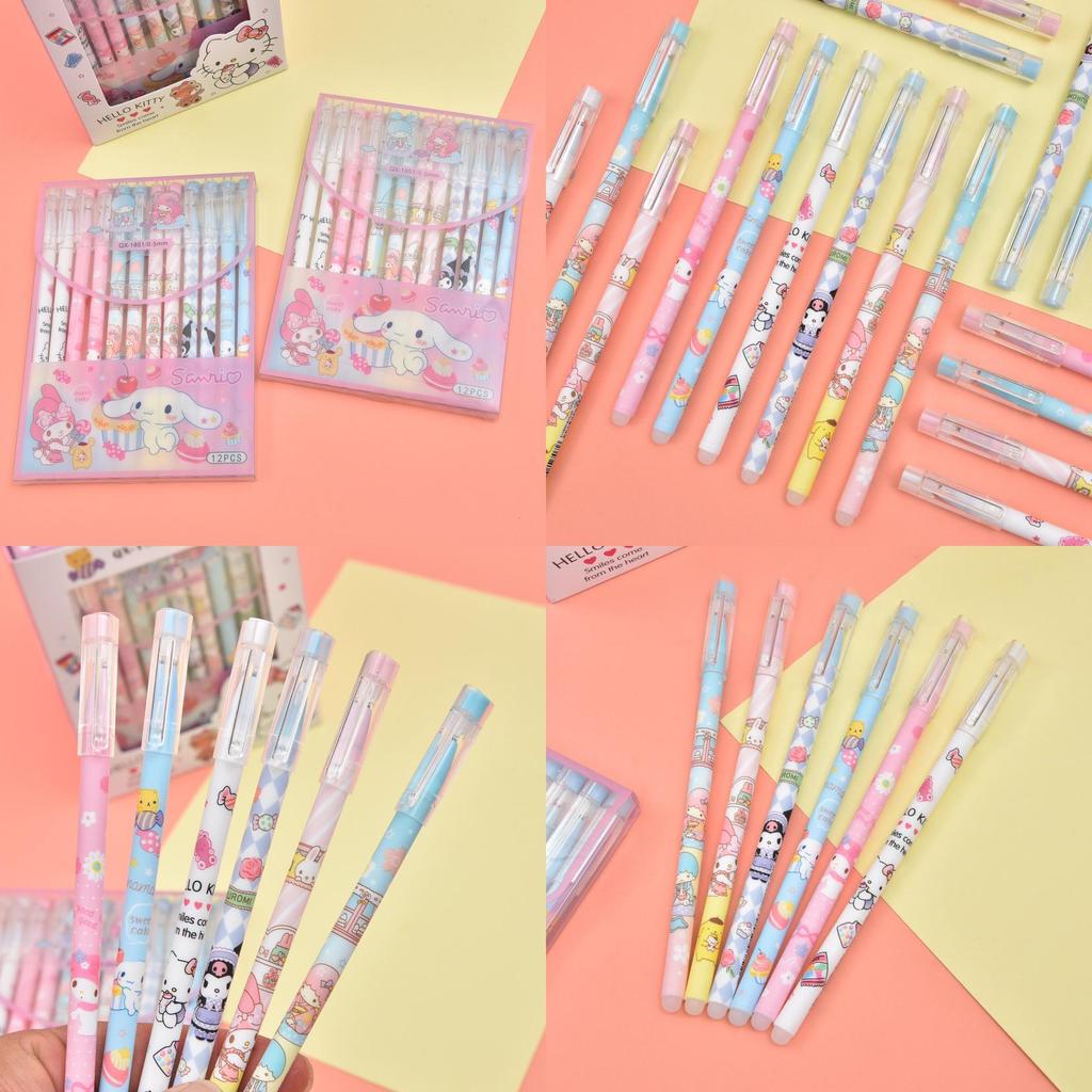 Cute Cartoon Erasable Gel Pen For Students Blue/black Ink 0.5mm Tip