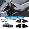 Door Mirror Cover For Hyundai Sonata DN8 Carbon Fiber Glossy Black Decoration Car Rearview Accessories Styling